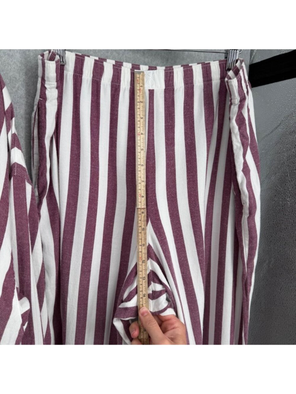 Victorias Secret Striped Pajama Shirt and Pant Set Size XL Purple White Soft - Picture 12 of 16